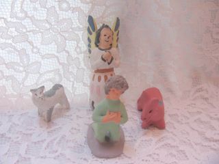 Vintage 13 Piece Terra Cotta Nativity Set 2