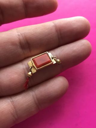 Antique Victorian Natural Red Coral 9k Gold Clasp