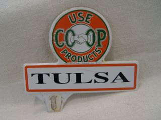 Vintage Co - Op Products Tulsa Gasoline Oil Gas Advertising License Plate Topper