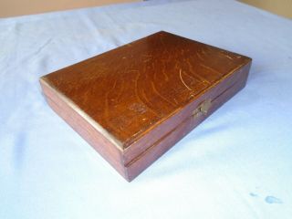 Vintage Oak Wood Canteen Of Cutlery Box Storage Display Box Lined Interior