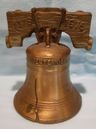 Vtg Heavy Bronze Liberty Bell Bicentennial Coin Bank 1776 - 1976 Holland Pa