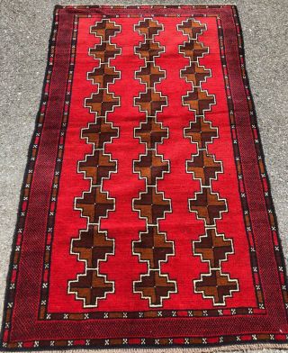 Handmade Red Afghan Tribal Oriental Accent Rug,  Soft Full Pile,  Camel Hair,  4x6