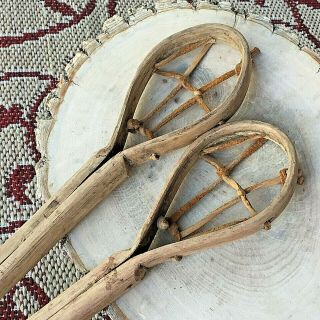 Antique Cherokee Native American Indian Wooden Stickball Ball Sticks Choctaw Lax