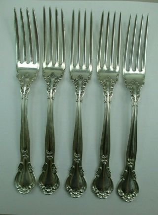 Antique Gorham Chantilly Sterling Silver Fork Set (5) No Mono Old Mark 1895 736d