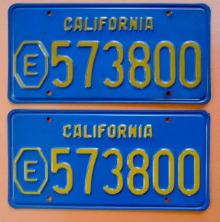 1970 California Exempt License Plate Pair