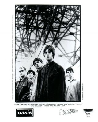 Oasis Noel Liam Gallagher Group Rare Vintage Cool Portrait 1994 Photo