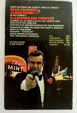 1971 DIAMONDS ARE FOREVER - Ian Fleming JAMES BOND 007.  FILM TIE - IN.  PAN Vintage P/B 2