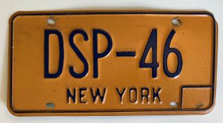 York State Division Of State Police License Plate Dsp 46 1973 - 1986 Rare Old