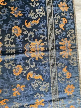 Rare Antique Chinese Silk Throne Cover With Fine Details Qing Period 3