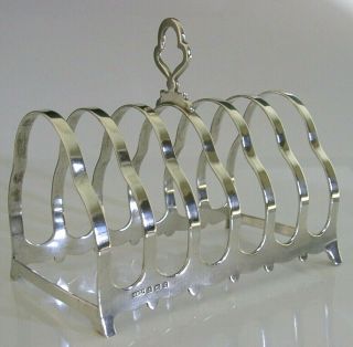 Good Sized English Solid Sterling Silver Six Slice Toast Rack 1922 114g Art Deco