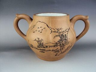 Hall Marked Rare Unusual 1920 Chinese Yixing Zisha Oriental Antiques Pot