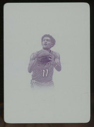 2018 - 19 Panini Flawless Trae Young Hawks Rc Rookie 1/1 Magenta Printing Plate