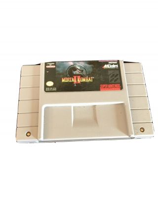 Vintage Nintendo Mortal Kombat Ii 2 Snes Game Cartridge