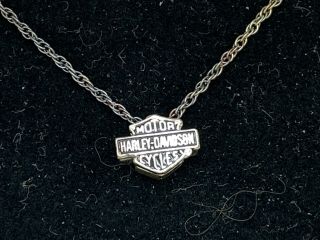Harley Davidson Stamper Black Hills Sterling Silver 18” Necklace 3/8” Pendant 3g