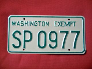 Washington State Patrol Police License Plate Sp 0977 Low Number Exempt 1
