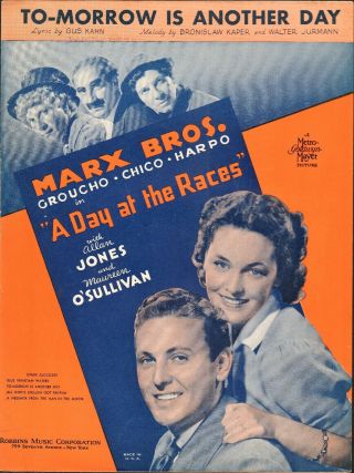 Marx Brothers A Day At The Races Vintage Sheet Music Groucho Chico Harp