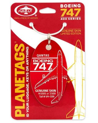 Qantas Airways Boeing 747 - 400 Tail Vh - Ojn Aluminum Plane Skin Bag Tag