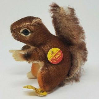 Vintage Steiff Perri Squirrel Stuffed Animal W/ Tags Intact Disney