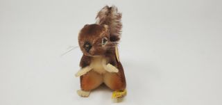 Vintage Steiff Perri Squirrel Stuffed Animal W/ Tags Intact Disney 3