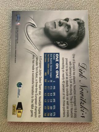 1998 - 99 Flair Showcase Row 1 Dirk Nowitzki Rookie Card 2