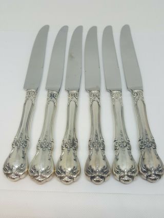 Set Of 6 Towle Old Master Sterling Silver 8 7/8 " Dinner Knife Knives E06