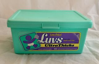 Vintage 1998 Luvs Ultra Thick Diaper Wipes Wipe Container Rare Prop Staging 26