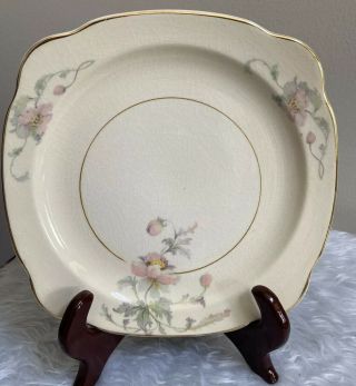 Vintage Paden City Pottery Floral 3 - 8” Square Salad/dessert Plates