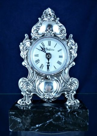 Very Rare,  Antique,  915 - Silver Clock,  Spain