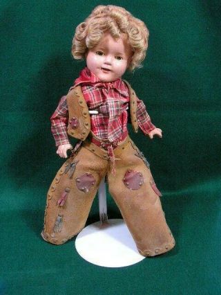 Vintage 1930’s 17” - 18 " Shirley Temple Cowgirl Texas Ranger Composition Doll