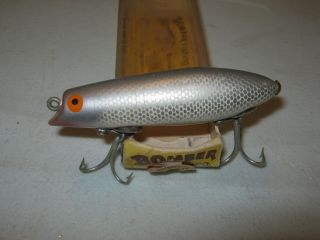 Vintage Bomber Jerk Bait With Box & Paperwork Gray Scale