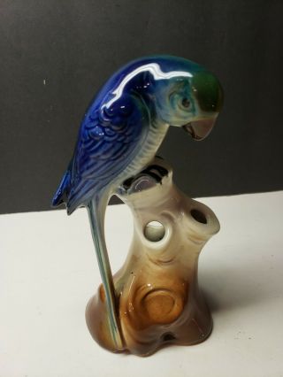Vintage German Erphila Pottery Parrot Flower Frog