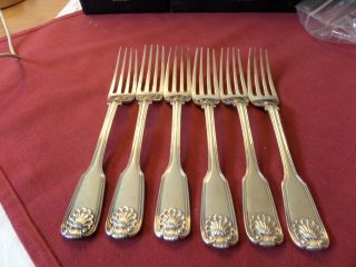 350 Grams A Good Set Of 6 George 111 Hallmarked Heavy Solid Silver Table Forks