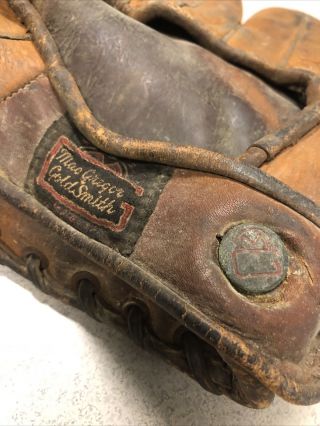 Vintage MacGregor Gold Smith Baseball Glove Harry Craft Split Finger 1930’s 3
