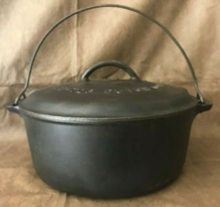 Antique Griswold Tite - Top 9 Cast Iron Dutch Oven 834 With 2552 Lid