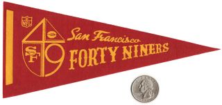 Rare Vintage 1960s Nfl Felt Mini Pennant San Francisco 49ers Football Old Logo