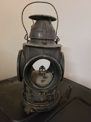 Antique Handlan Caboose Or Coach Marker Railroad Lantern Lamp - 15 " Tall,  No Lens