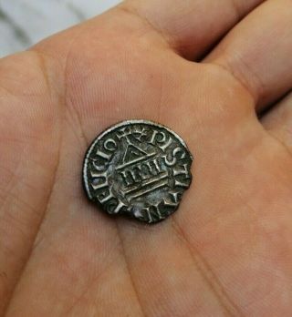 Denier Carolingien Charles Le Chauve Rare Argent Antique Coin