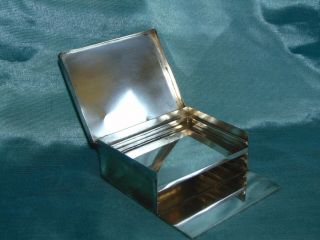 Rare Double Antique Silver Plated Sandwich Box Multi Level Pull Out Shelf