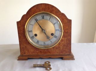 Rare Antique Art Deco Smiths Enfield 8 Day Striking Mantel Clock Collectable