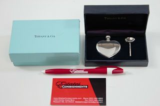Tiffany & Co.  Sterling Silver Mini Heart Perfume Bottle
