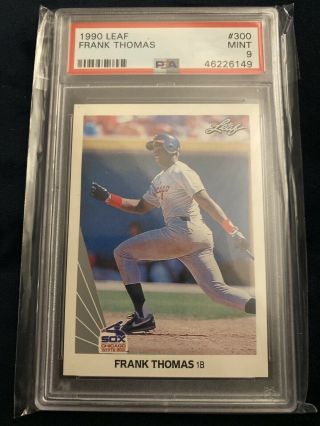 1990 Leaf 300 Frank Thomas White Sox Rookie Rc Psa 9 Graded Baseball Card