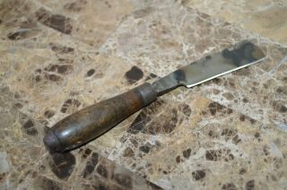 Vintage 6.  5 " Knife Tool Draw Camp Old Cleaver Serrated Tip Blade