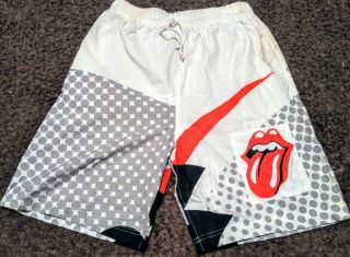 Vtg Rare 80s The Rolling Stones Rock Band 1989 Swim Trunks Size Medium Brockum