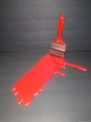 Vintage 1978 Frozen Moments Pop Art Paint Brush With Spilled Red Paint