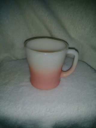 Vintage Fire King Ombre Pink And White Coffee Cup Mug Rare No Chips Or Cracks