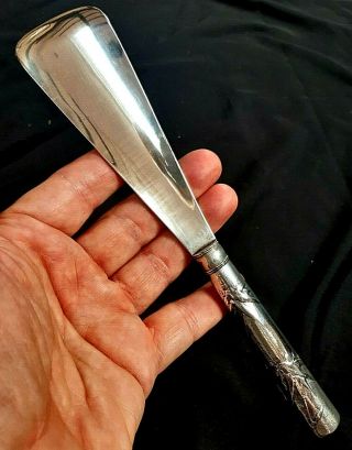 Chinese Export Solid Silver Shoe Horn,  Hung Chong C1900