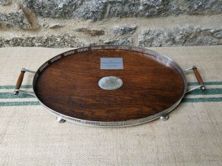 A Fine Quality Oak And Silver Plate Tray By Mappin & Webb