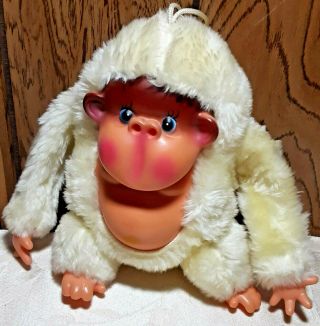 Vintage Commonwealth Stuffed Plush Monkey Vinyl Face Toes & Hands Fast