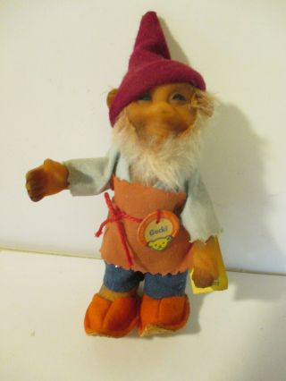 Steiff Gucki Elf Dwarf Vintage 6 " Figure Doll W/ Hang Tag Made In Germany 871301