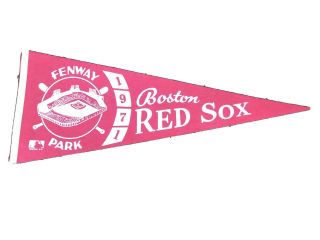 Vintage Mlb Baseball 1971 Boston Red Sox Fenway Park Felt Pennant